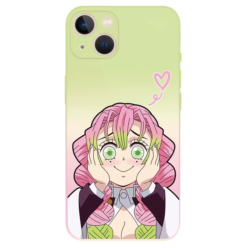 Japanese Anime Kimetsu no Yaiba Demon Slayer| Kanroji Mitsuri Love Hashira - iPhone Case 7 8 PLUS SE2 XS XR X 11 12 13 14 Pro Promax 12mini 13mini KawaiiGiftLand
