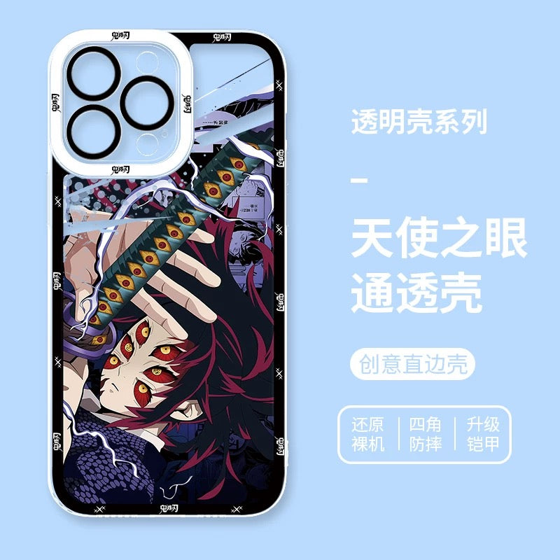 Japanese Anime Kimetsu no Yaiba Demon Slayer Horizontal Version | Kokushibou Tsugikuni Michikatsu Douma Gyoumei Sanemi Kanao Rengoku Uzui Nezuko - iPhone Case PLUS SE2 XS XR X 11 12 13 14 15 16 16e 17 17e Pro Promax 12mini 13mini