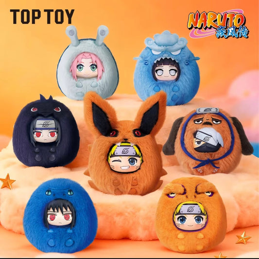 Naruto Ninja Part 1 Plush Pendant Series Limited Edition | Naruto Shippuuden Cute Beast Naruto Sasuke Sakura Kakashi Hinata Itachi Kurama - Vinyl Face Plush Doll Figure Keychain Collectable Toys Mystery Blind Box