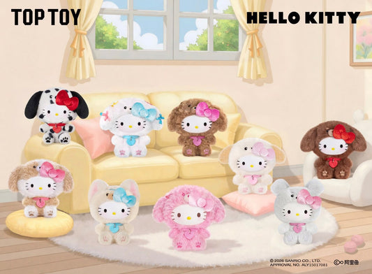 TOPTOY 헬로키티 강아지 파티 시리즈 봉제 펜던트 블라인드 박스