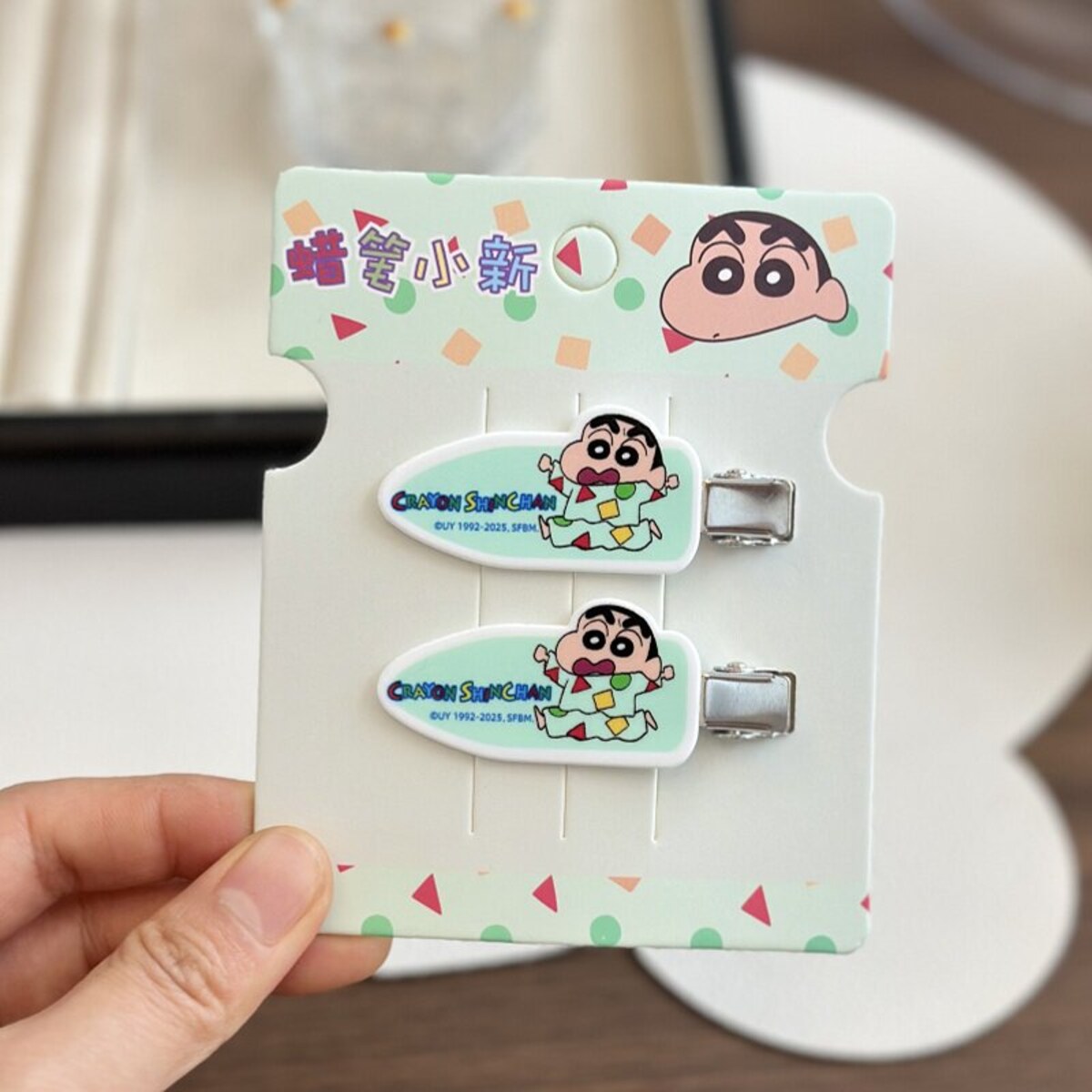 Pajama Shin-chan no-crease clip 2-piece set, approx 6.5cm