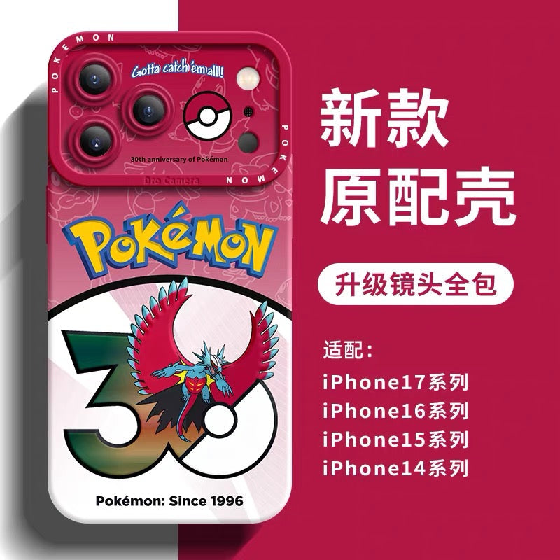 Japanese Cartoon Pokemon Silicone Case Pokemon 30 Anniversary Version Part29 | Roaring Moon Scream Tail Flutter Mane Great Tusk Iron Hands Iron Thorns Iron Jugulis Iron Valiant 8 Styles - iPhone Case 12 13 14 15 16 16e 17 17e 18 Pro Promax 12mini 13mini
