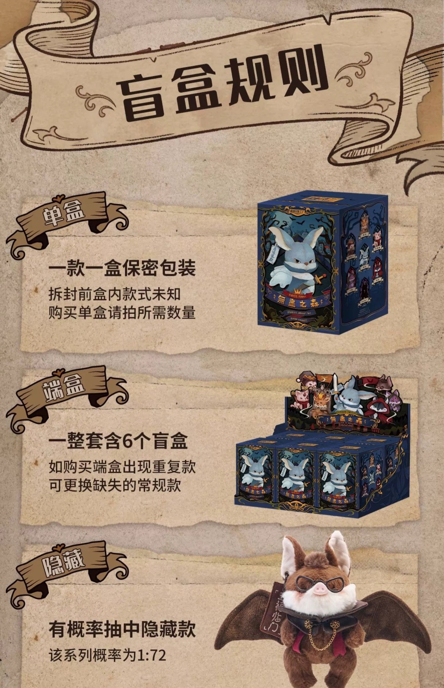 Fantasy Creatures Magical World Plush Doll | The Endless Forest - Collectable Toys Mystery Blind Box