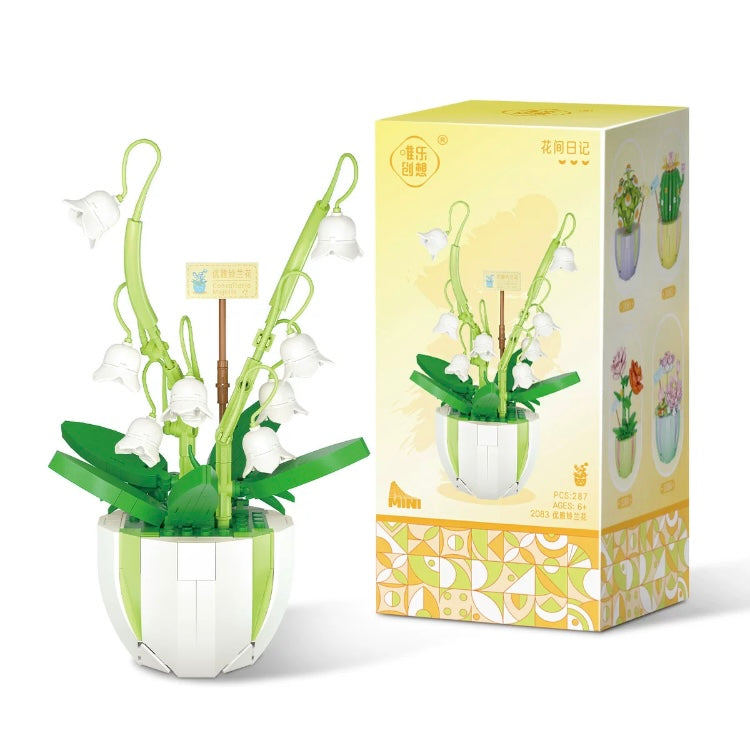 Mini Block Building Flower Dairy | Rose Jasmine Lilybell Daisy Cactus - Tiny Particle Assembly DIY Handmade Gift KawaiiGiftLand