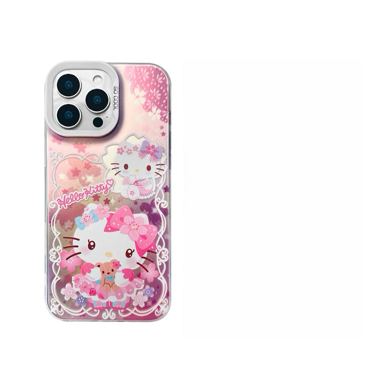 Japanese Cartoon Sanrio Sakura Laser Case | Hello Kitty My Melody Kuromi Cinnamoroll 4 Styles - Phone Case Samsung Galaxy S26 S25 S24 S23 S22 S21 FE Ultra Edge