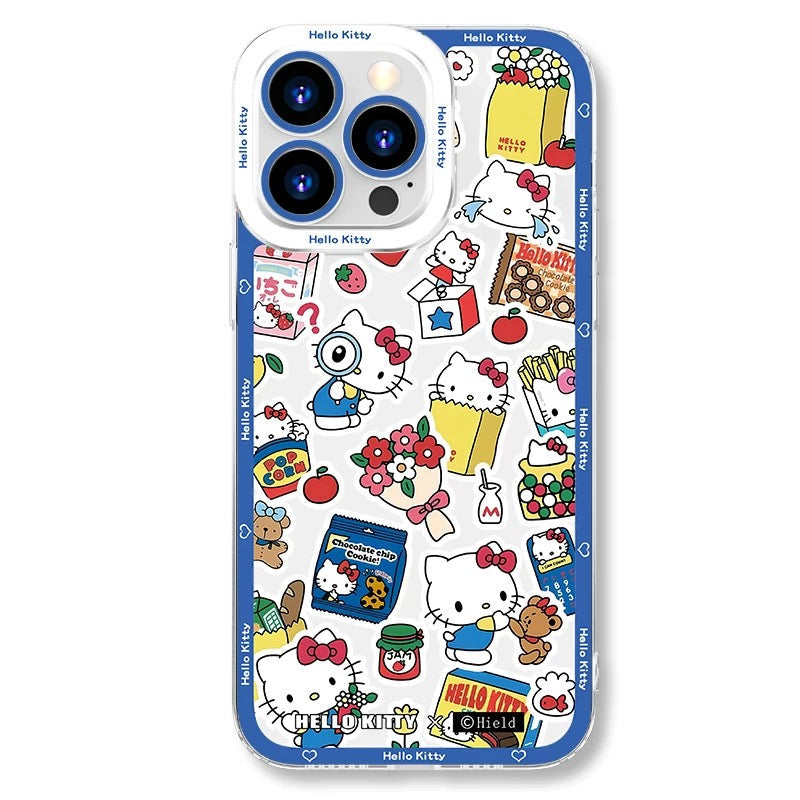 Japanese Cartoon Hello Kitty | Vintage Kitty Blue Version 5 Styles - iPhone Case PLUS SE2 XS XR X 11 12 13 14 15 16 16e 17 17e Pro Promax 12mini 13mini