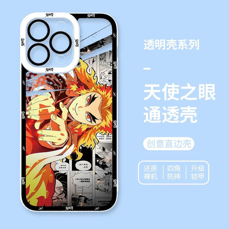 Japanese Anime Kimetsu no Yaiba Demon Slayer Horizontal Version | Kokushibou Tsugikuni Michikatsu Douma Gyoumei Sanemi Kanao Rengoku Uzui Nezuko - iPhone Case PLUS SE2 XS XR X 11 12 13 14 15 16 16e 17 17e Pro Promax 12mini 13mini