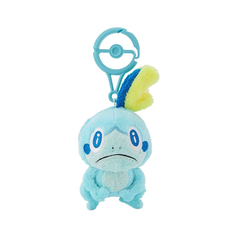 Japan Cartoon Pokemon Center Pokeball Keychain 8th & 9th Generation | Grookey Scorbunny Sobble Sprigatito Fuecoco Quaxly - Mascot Mini Plush Doll KawaiiGiftLand