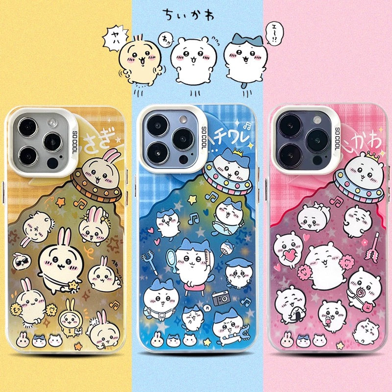 Japanese Cartoon ChiiKawa Hachiware Usagi UFO Laser - iPhone Case 11 12 13 14 15 16 Pro Promax KawaiiGiftLand