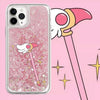 Japanese Cartoon CardCaptorSakura | Magic Wand Stick Pink Heart Glitter QuickSand - iPhone Case PLUS SE2 XS XR X 11 12 13 14 15 16 17 17e Pro Promax 12mini 13mini