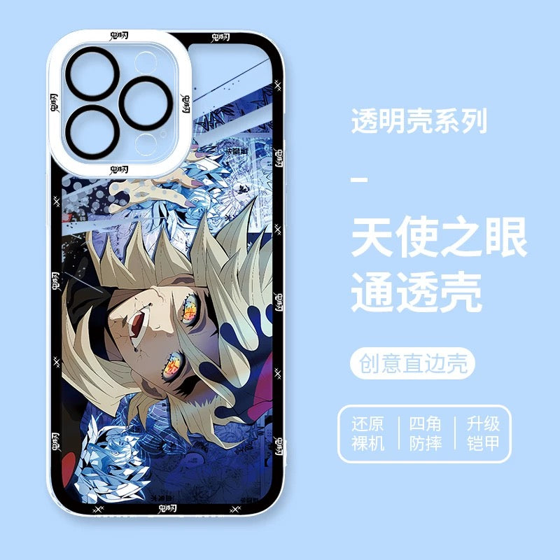 Japanese Anime Kimetsu no Yaiba Demon Slayer Horizontal Version | Kokushibou Tsugikuni Michikatsu Douma Gyoumei Sanemi Kanao Rengoku Uzui Nezuko - iPhone Case PLUS SE2 XS XR X 11 12 13 14 15 16 16e 17 17e Pro Promax 12mini 13mini