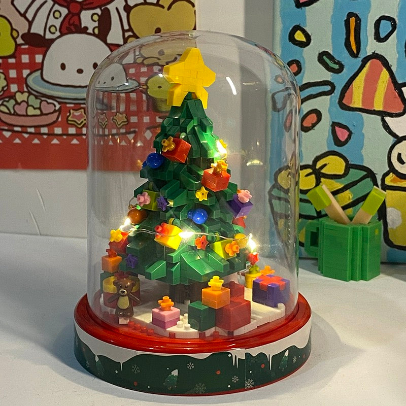 Mini Block Building with Cover | Christmas Tree - with LED Lights Xmas Gift DIY Handmade Gift KawaiiGiftLand