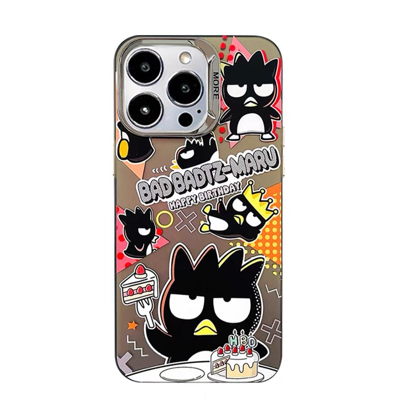 Japanese Cartoon Bad Badtz Maru XO Laser Case | Happy Birthday Version - Phone Case Samsung Galaxy S26 S25 S24 S23 S22 S21 FE Ultra Edge
