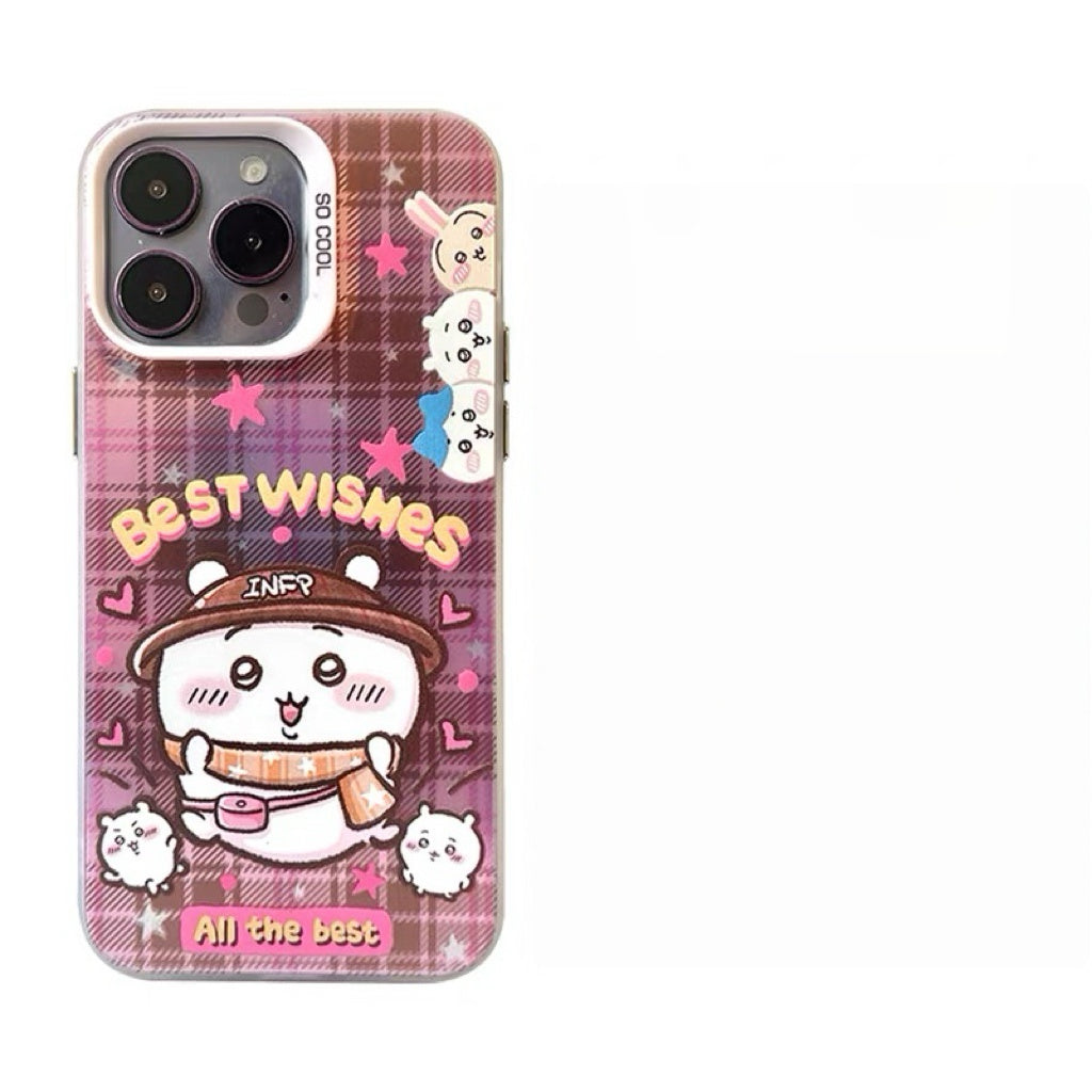 Japanese Cartoon ChiiKawa Best Wishes Winter Laser Case | ChiiKawa Hachiware Usagi Momonga - iPhone Case 11 12 13 14 15 16 16e 17 17e 18 Pro Promax
