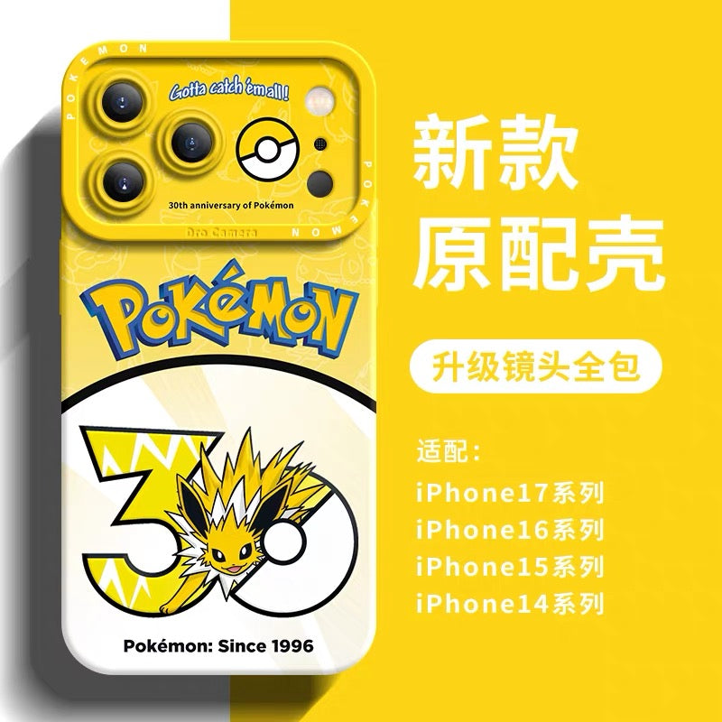 เคสซิลิโคนลายการ์ตูนญี่ปุ่น Pokemon รุ่นครบรอบ 30 ปี ตอนที่ 18 | อีวุยร่างพัฒนา Flareon Vaporeon Jolteon Espeon Umbreon Leafeon Glaceon Sylveon 8 สไตล์ - เคสโทรศัพท์ Samsung Galaxy S26 S25 S24 S23 FE Ultra Edge