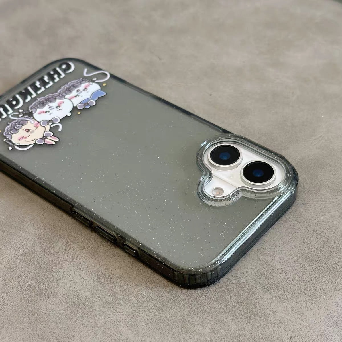 Japanese Cartoon ChiiKawa Gittler Black Clear Case | Devil Group Chiikawa Hachiware Usagi - iPhone Case Plus SE2 11 12 13 14 15 16 16e 17 17e 18 Pro Promax 12mini 13mini