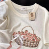 Korean Fashion Cute Fruits Style T-Shirt Series | Bling Strawberry Basket - Kawaii Fashion Items
