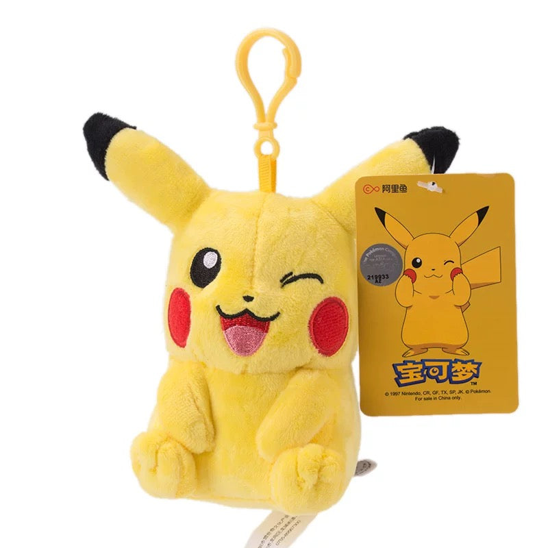 Japan Cartoon Pokemon Keychain | Pikachu Bulbasaur Charmander Squirtle Eevee Jigglypuff Psyduck Snoriax Mew PokeBall - Mascot Plush Doll Kawaii Decoration KawaiiGiftLand