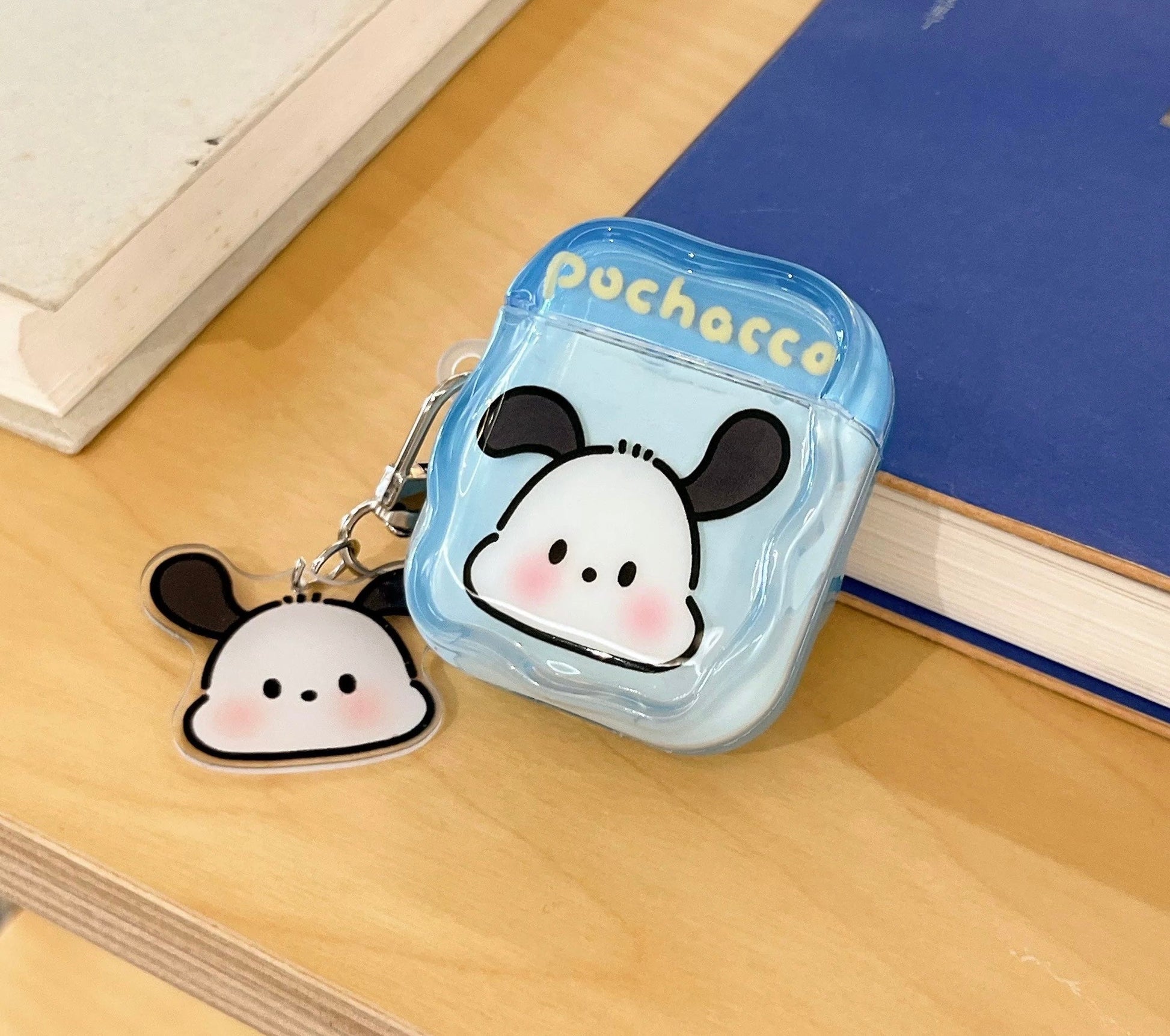 Japanese Cartoon Candy Colour Hello Kitty My Melody Kuromi Pompompurin Pochacco Red Pink Purple Yellow Blue with Keychain - AirPods AirPodsPro AirPods3 AirPods4 Case KawaiiGiftLand