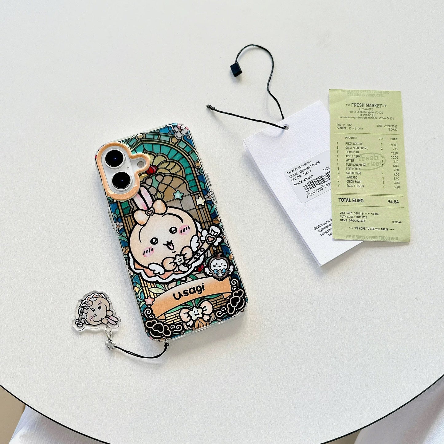 Japanese Cartoon iPhone Case with Strap | Laser Magical Girl with Glass Window Chiikawa Hachiware Usagi Momonga Magic - iPhone CasePhone Case 7 8 PLUS SE2 XS XR X 11 12 13 14 15 Pro Promax 12mini 13mini KawaiiGiftLand