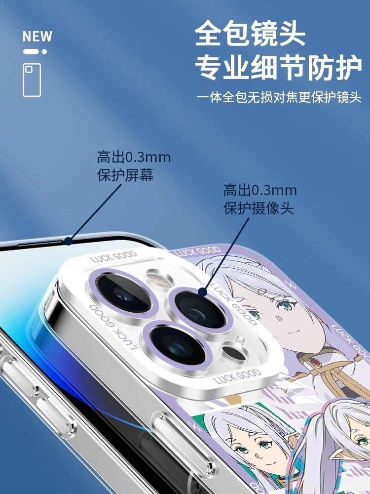 Japanese Anime FRIEREN | Full Screen Style - iPhone Case PLUS SE2 XS XR X 11 12 13 14 15 16 16e 17 17e Pro Promax 12mini 13mini