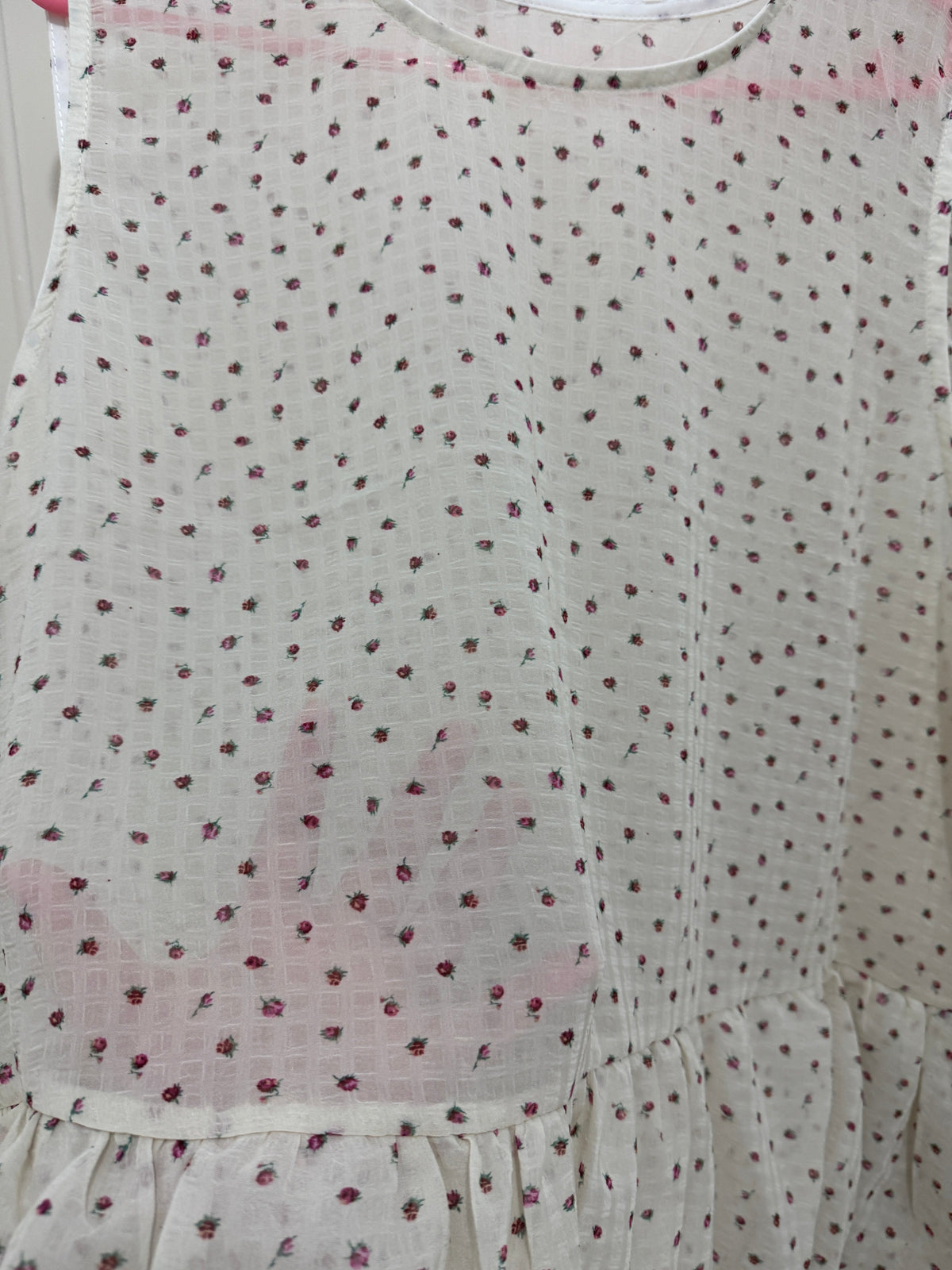แฟชั่นญี่ปุ่นแนวน่ารัก Mori Series | เสื้อกั๊กเลเยอร์สีขาวลายกุหลาบ - สินค้าแฟชั่นคาวาอี้