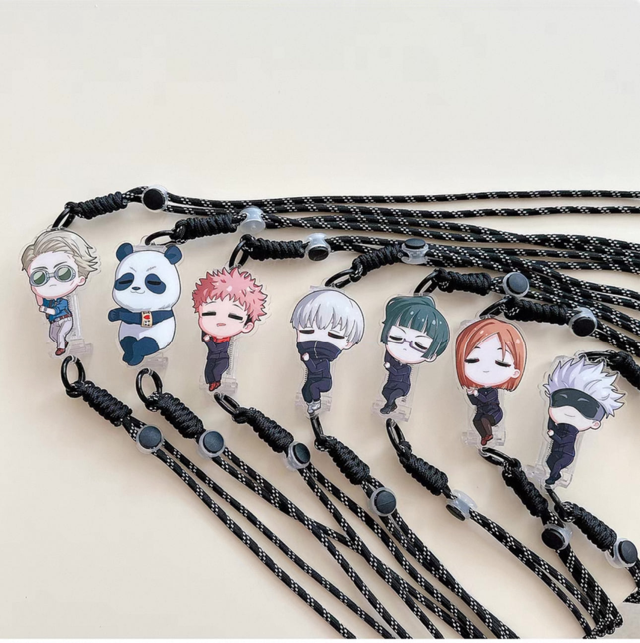 Japanese Anime Jujutsu Kaisen Phone Back Clip with Phone Lanyard | Satoru Yuji Megumi Nanami Kugisaki Nobara Inumaki Toge Zenin Maki Panda - for All Smart Phones KawaiiGiftLand