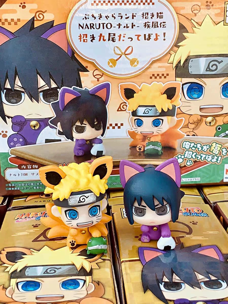 MegaHouse X Naruto Ninja Special Edition | Naruto Shippuuden Maneki Version Kurama Naruto Lucky Cat Sasuke - Figure Collectable Toys