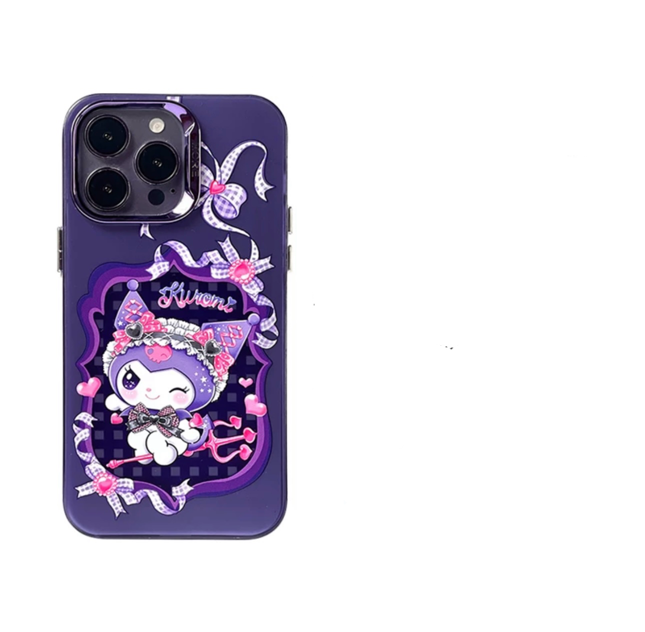 Japanese Cartoon Sanrio Sweet Angel | Kuromi Devil Laser Colour Clear - iPhone Case 11 12 13 14 15 16 Pro Promax KawaiiGiftLand
