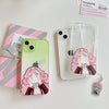 Japanese Anime Kimetsu no Yaiba Demon Slayer Colourful Clean Case with Strap | Kanroji Mitsuri Love Hashira with Heart - iPhone Case 7 8 PLUS SE2 XS XR X 11 12 13 14 15 16 16e 17 17e Pro Promax 12mini 13mini
