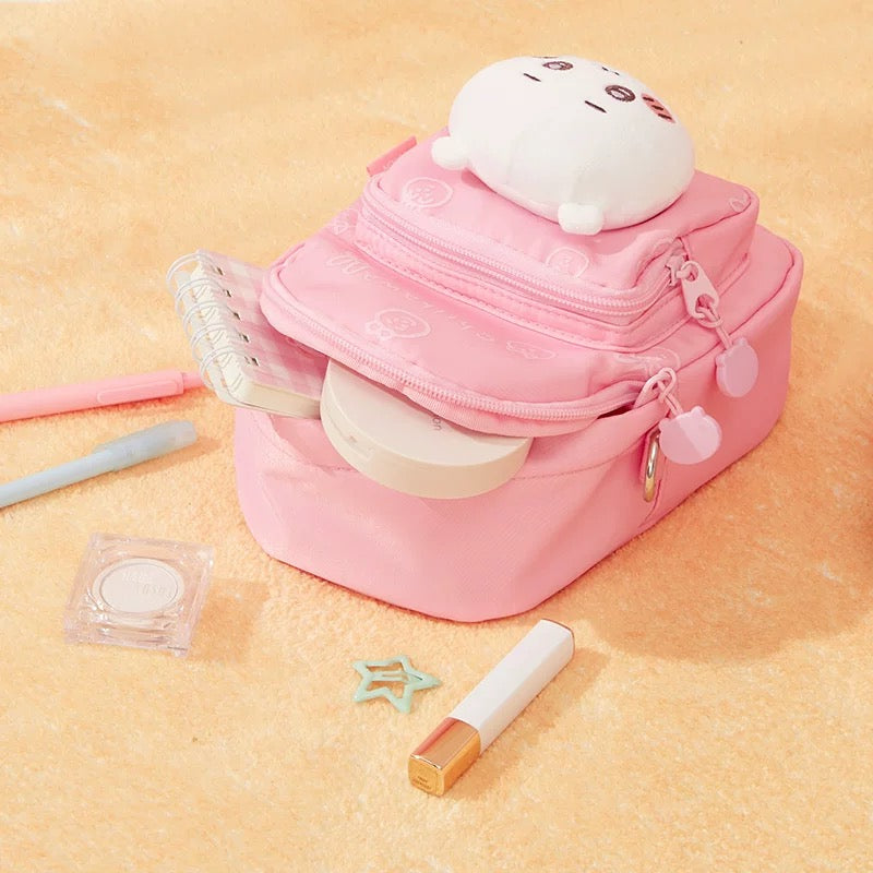 ChiiKawa X Miniso | ChiiKawa Hachiware Usagi Plush Head Mini Shoulder Bag - Kawaii Item Plush Cute Decoration KawaiiGiftLand