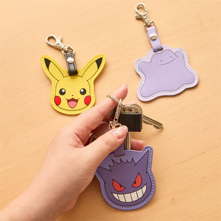 Japan Pokemon Leather Keychain | Pikachu Ditto Genger Key Holder - Kawaii Item Cute Accessories KawaiiGiftLand