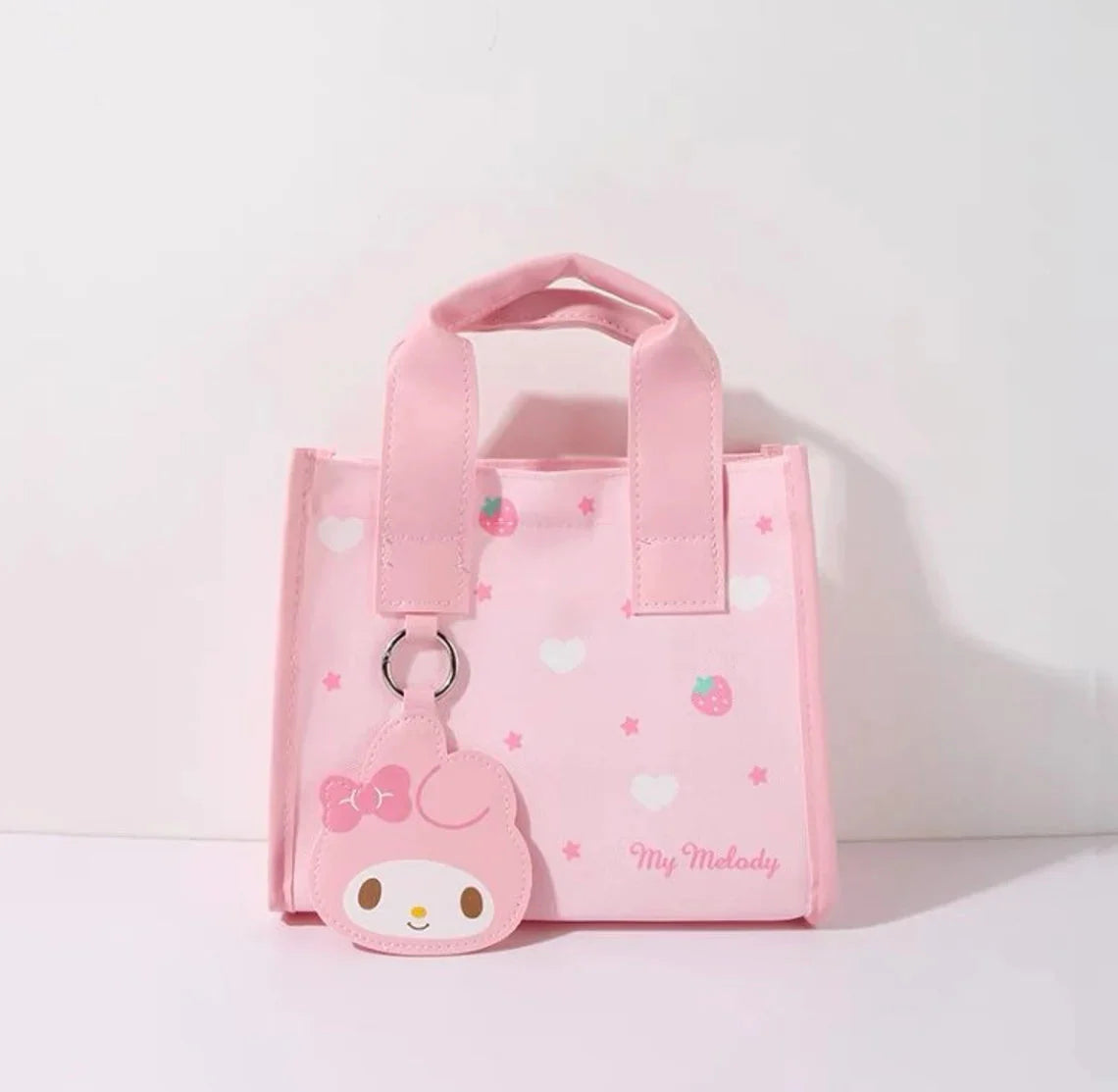 Sanrio Cinnamoroll My Melody Kuromi Lunch Handbag with Character Accessory Small Tote Bag KawaiiGiftLand