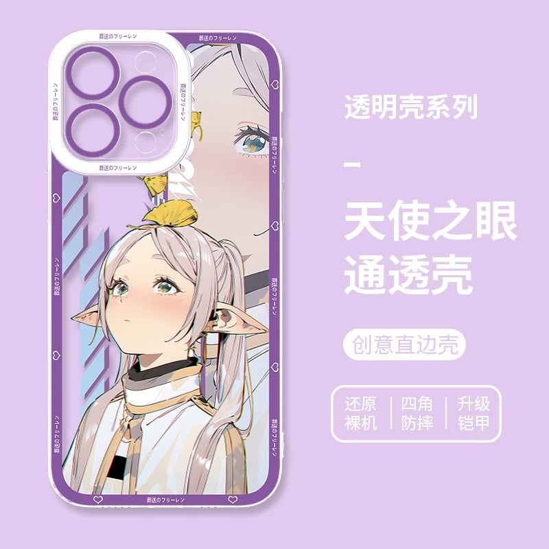 Japanese Anime FRIEREN Anime & Cute Purple Styles | Frieren 4 Styles - iPhone Case PLUS SE2 XS XR X 11 12 13 14 15 16 16e 17 17e Pro Promax 12mini 13mini