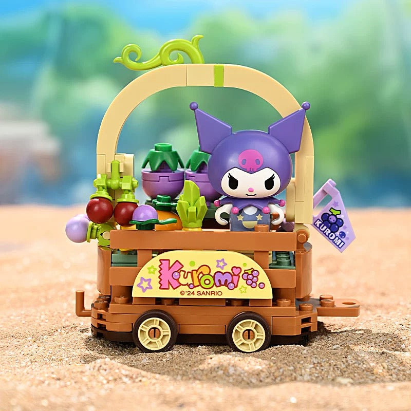 Sanrio Summer Parade of Floats | Hello Kitty My Melody Kuromi Cinnamoroll Pompompurin Pochacco - Train Car can Move Building Blocks Toy Collections