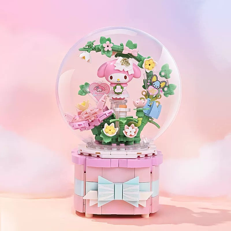 Sanrio Sweet Melody with Flora Music Box | My Melody Kuromi - Limited Edition Building Blocks Toy Collections KawaiiGiftLand
