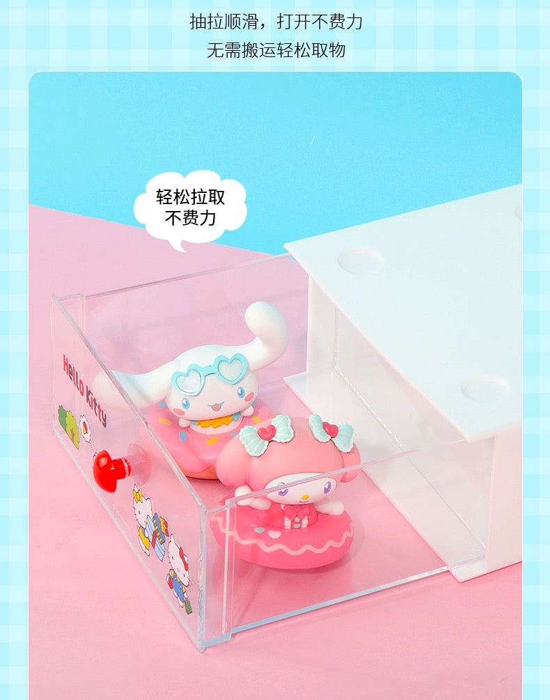 Miniso Sanrio Hello Kitty My Melody Kuromi Cinnamoroll Single Storage Drawer Desk Helper KawaiiGiftLand