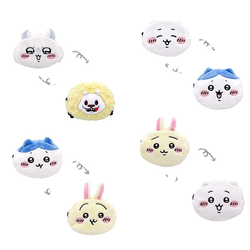 Japanese Cartoon Chiikawa Double Face Make Up Bag | ChiiKawa Hachiware Usagi Momonga Monster - Kawaii Plush Doll Purse Bag KawaiiGiftLand