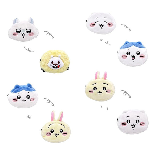 Japanese Cartoon Chiikawa Double Face Make Up Bag | ChiiKawa Hachiware Usagi Momonga Monster - Kawaii Plush Doll Purse Bag KawaiiGiftLand