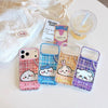 Japanese Cartoon ChiiKawa Laying with Lace Ribbon Laser Case | Chiikawa Hachiware Usagi Momonga - iPhone Case Plus SE2 11 12 13 14 15 16 16e 17 17e 18 Pro Promax 12mini 13mini