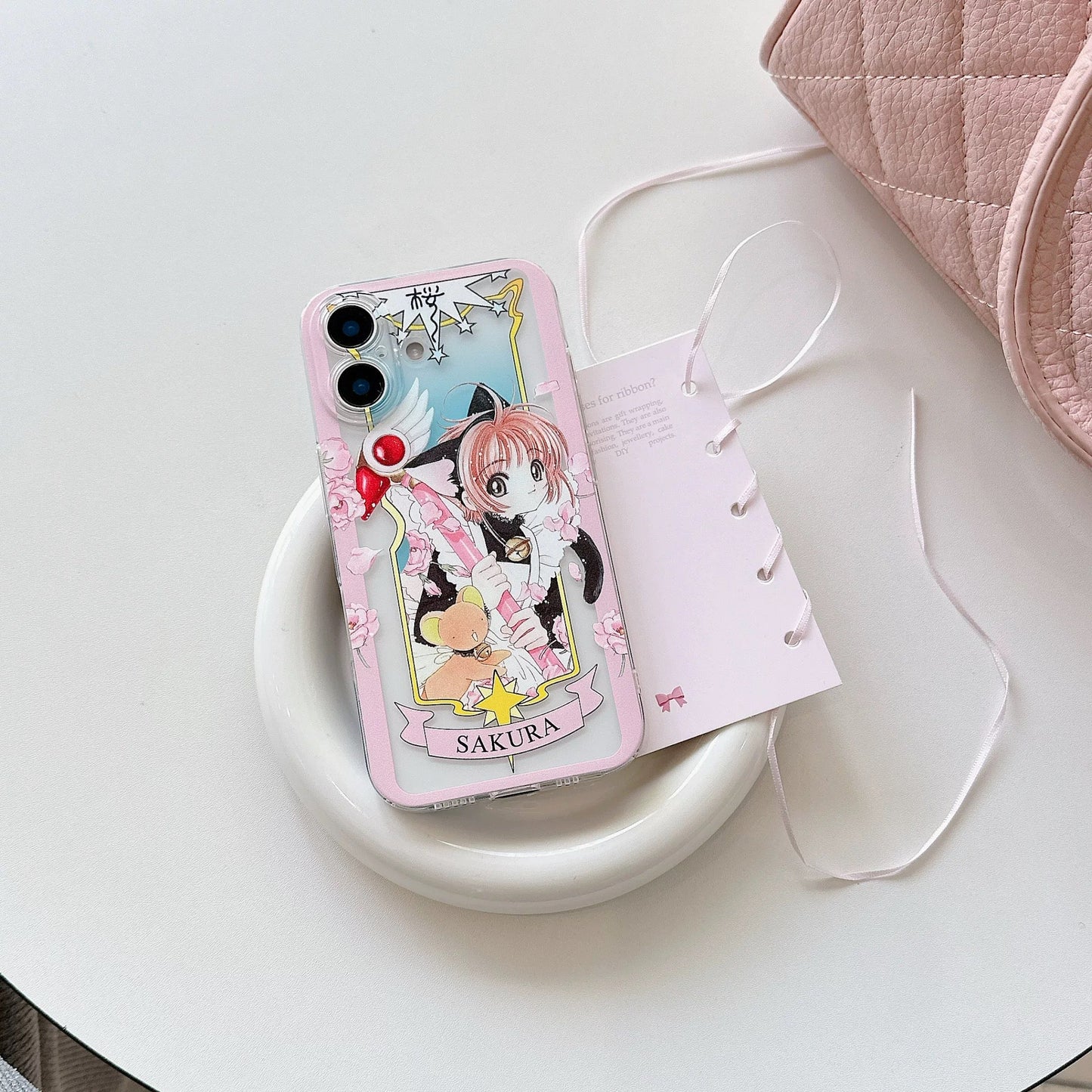 Cardcaptor Sakura Card Version Part 5 | Black & White Cat Sakura - Phone Case Samsung Galaxy Z Flip Fold 3 4 5 6 7