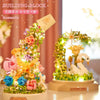 Mini Block Building with Cover | Flower Love Swan Flower - with LED Lights Valentine Gift DIY Handmade Gift