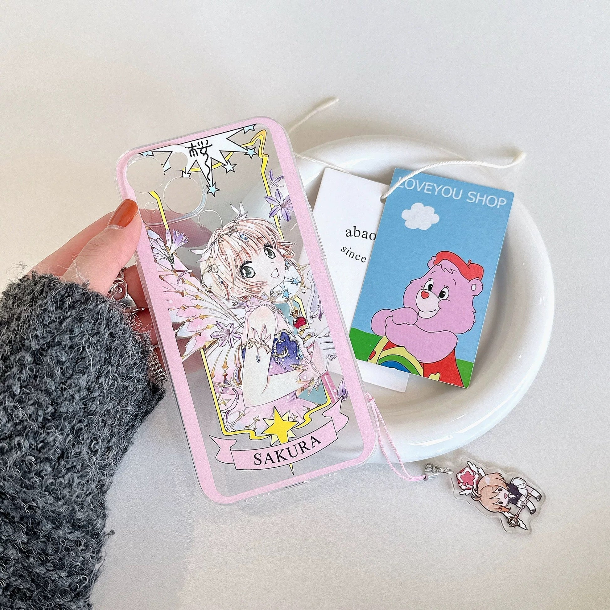 CardCaptorSakura Card Version Part 3 | Purple Flower & Rose - iPhone Case 6 7 8 PLUS SE2 XS XR X 11 12 13 14 15 16 Pro Promax 12mini 13mini KawaiiGiftLand