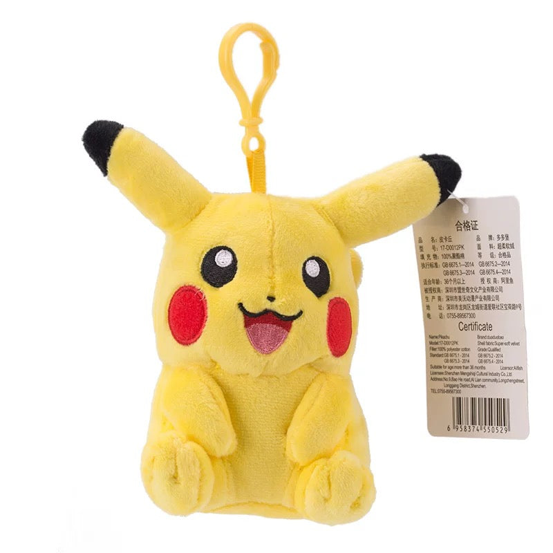 Japan Cartoon Pokemon Keychain | Pikachu Bulbasaur Charmander Squirtle Eevee Jigglypuff Psyduck Snoriax Mew PokeBall - Mascot Plush Doll Kawaii Decoration KawaiiGiftLand