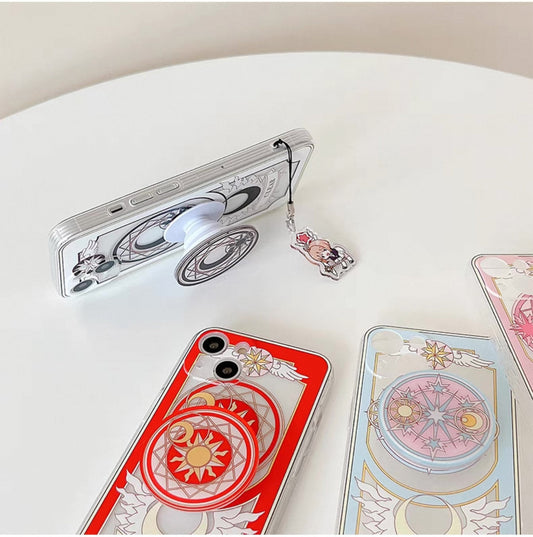Japanese Cartoon Phone Stand | CardCaptorSakura Blue Clear Sakura Black Clear Clown