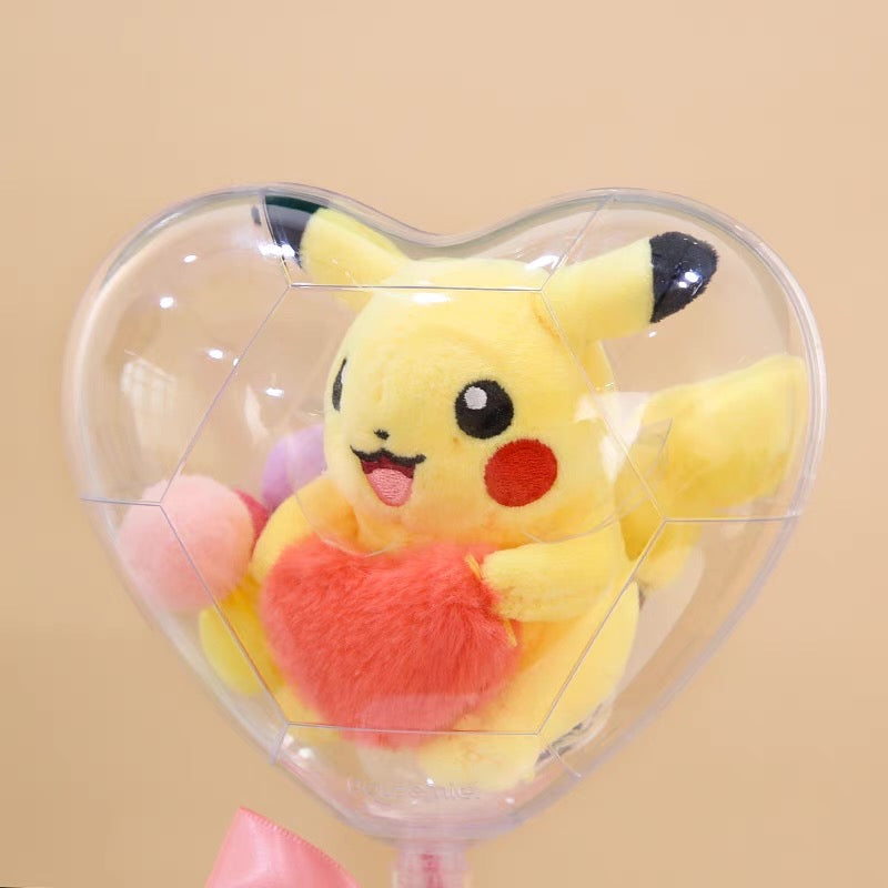 Japan Cartoon Pokemon | Pikachu Valentine Heart Flower  - Mascot Plush Doll Kawaii Decoration KawaiiGiftLand