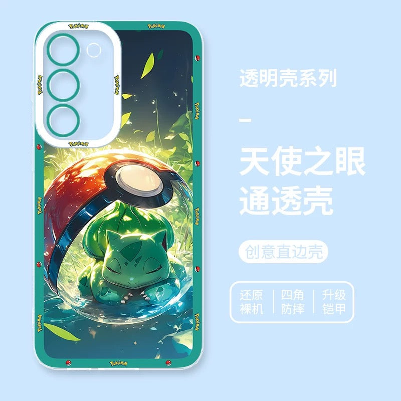 Japan Cartoon Pokemon Sweet Dream in Pokeball | Pikachu Gengar Greninja Squirtle Lucario Bulbasaur - Phone Case Samsung Galaxy S26 S25 S24 S23 S22 S21 FE Ultra Edge