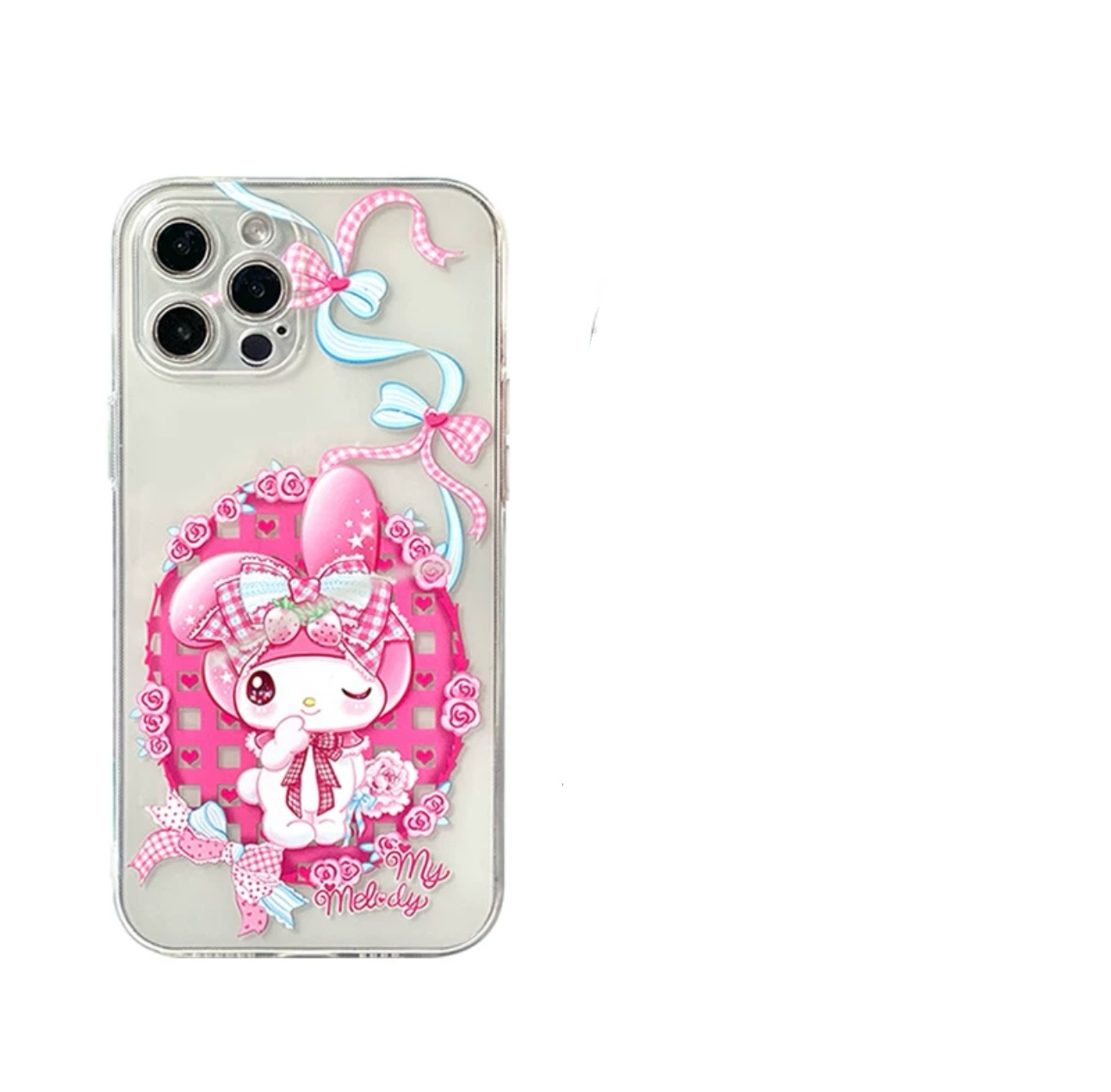 Japanese Cartoon Sanrio Sweet Angel | My Melody Laser Colour Clear - iPhone Case 11 12 13 14 15 16 Pro Promax KawaiiGiftLand