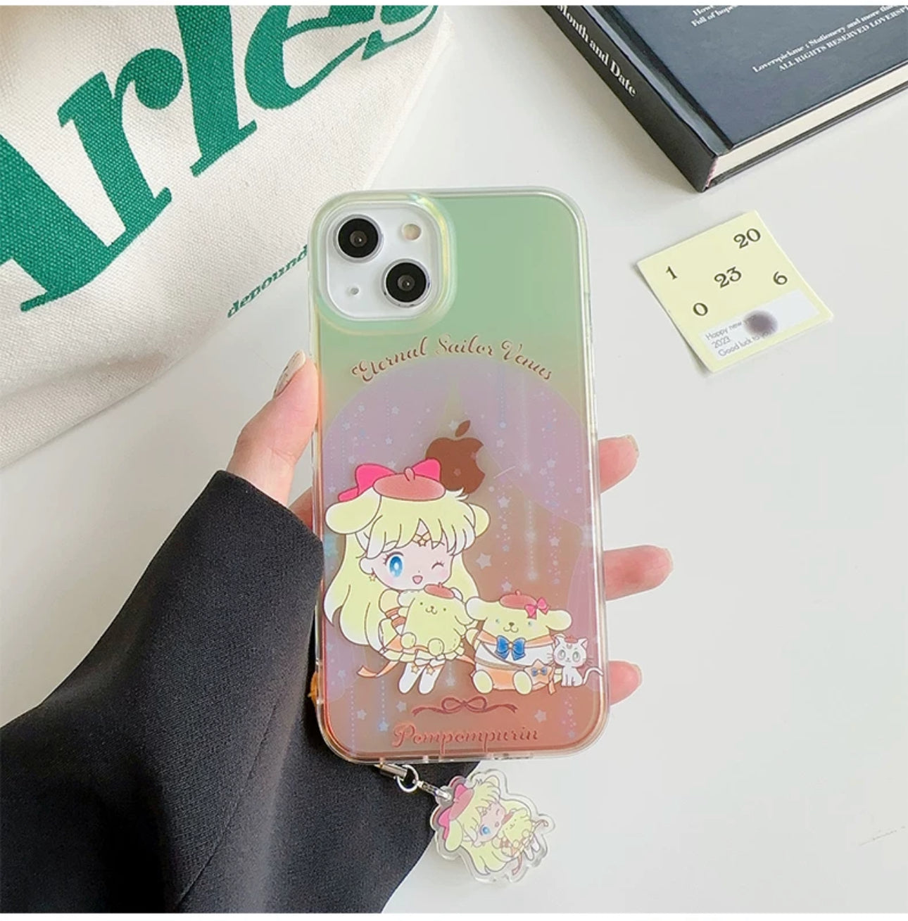 Japanese Cartoon iPhone Case with Strap | Laser Sailor Girl X Hello Kitty Kuromi Cinnamorll Pompompurin - iPhone Case Phone Case 7 8 PLUS SE2 XS XR X 11 12 13 14 15 16 Pro Promax 12mini 13mini KawaiiGiftLand