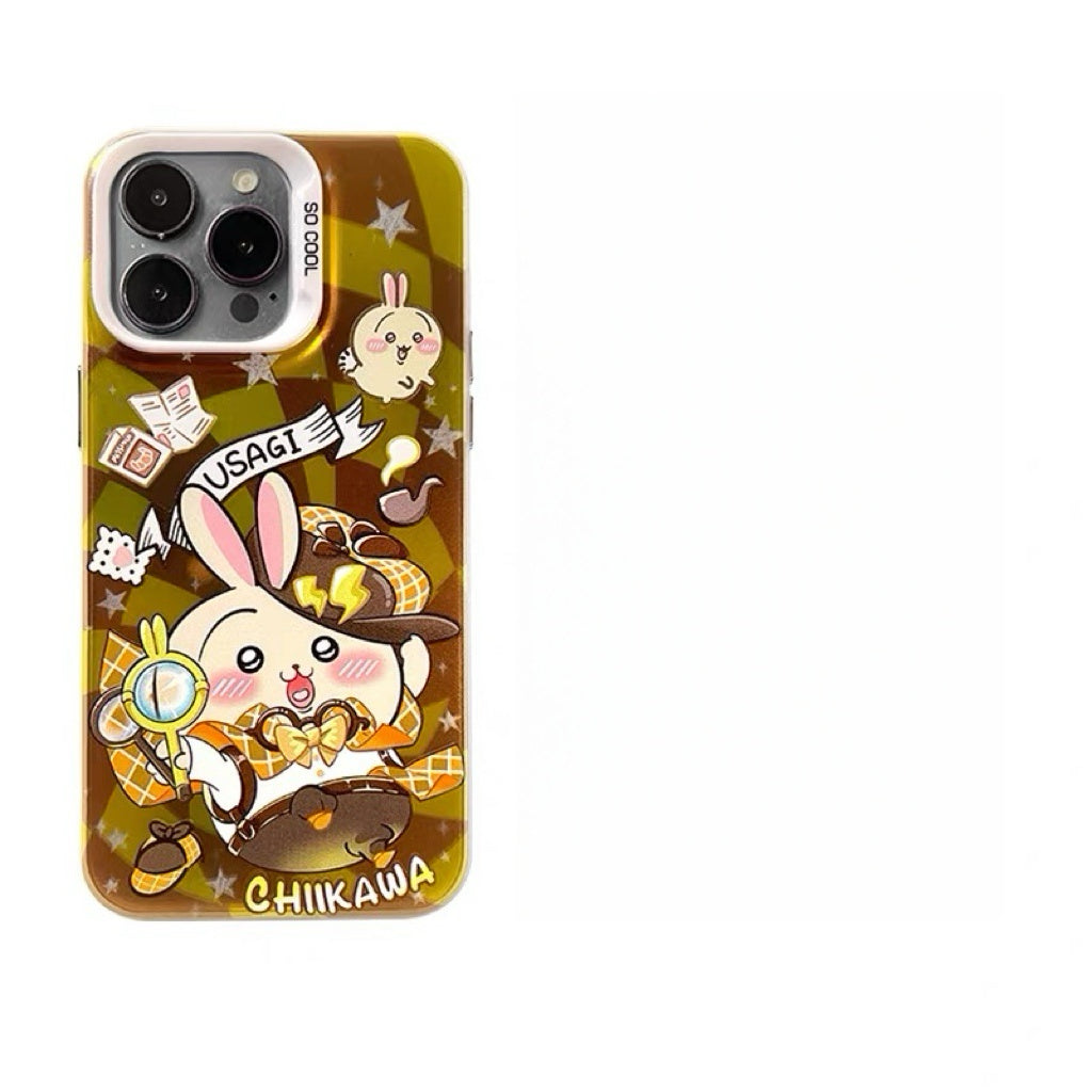 Japanese Cartoon ChiiKawa Detective Laser Case | ChiiKawa Hachiware Usagi Momonga - iPhone Case 11 12 13 14 15 16 16e 17 17e 18 Pro Promax
